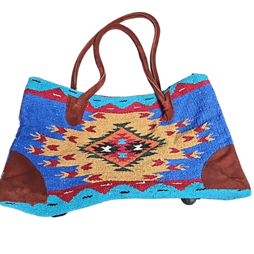 Southwestern Duffel Bag NEW Go West Travel Bag Turquoise Red Black